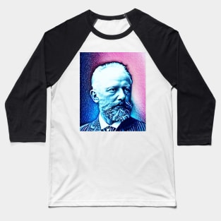 Pyotr Ilyich Tchaikovsky Snowy Portrait | Pyotr Ilyich Tchaikovsky Artwork 13 Baseball T-Shirt